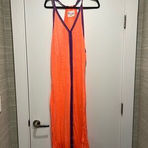 PITUSA bathing suit cover up with contrasting Aztec trim.